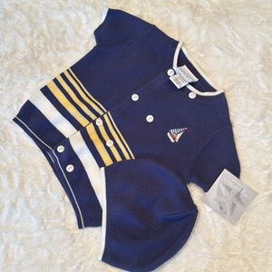 Infant Signature Little me sweater + beanie Sz 9 mos